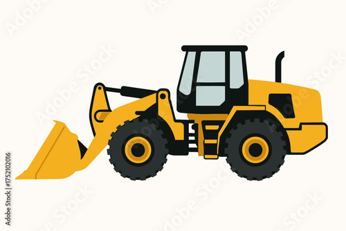 Construction Loader Illustration: A bold illustration of a robust construction loader, a symbol of industry, precision, and the heavy work that shapes our world.