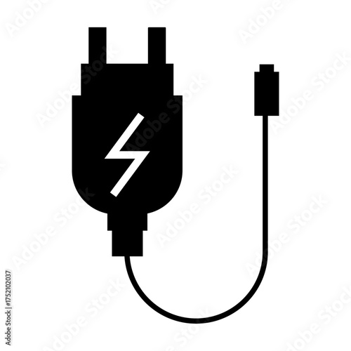 charger vector silhouette , clip art, and symbol. Shilhouette of  smartphone charger concept and simple design