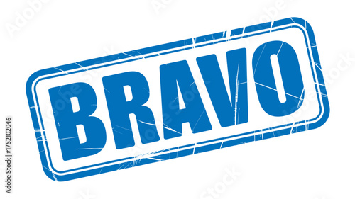 Vector art of bravo blue grunge rubber stamp