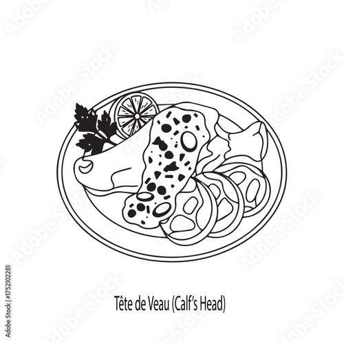 "Tête de Veau (Calf’s Head)."
