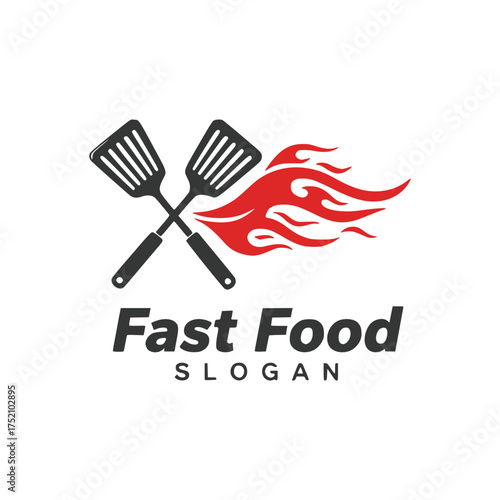 Barbecue logo design, fast food vector, vector illustration