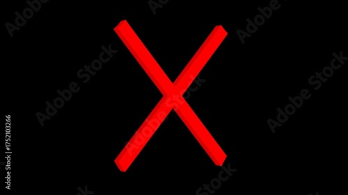 Dark 3D X Symbol Rotation | Clean Loop Animation for Branding