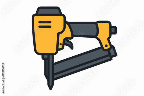 Yellow Nail Gun, Pneumatic Nailer Power Tool Icon