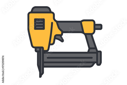 Yellow Nail Gun, Pneumatic Nailer Power Tool Icon