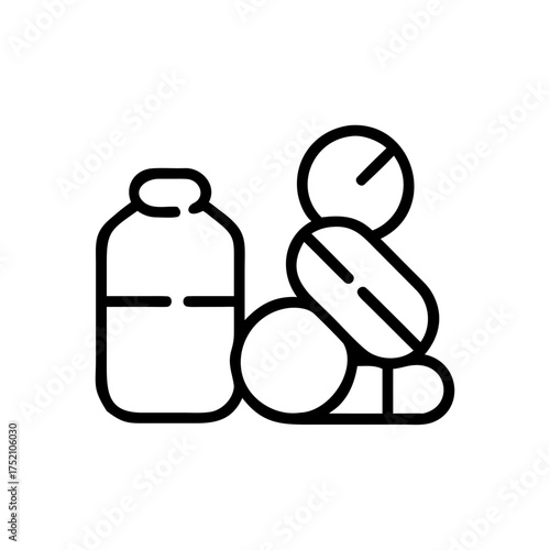 Pills and medicine bottle