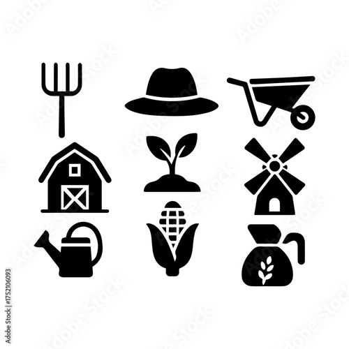 set of outline icons farmer vector on a white background
set of 9 line icons, vector, on a white background