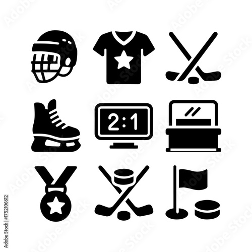 set of outline icons hockey player vector on a white background
set of 9 line icons, vector, on a white background