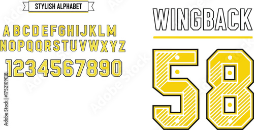 sports font alphabet vector, bold typography illustration for team branding, jersey numbers, and dynamic athletic design projects that grab attention