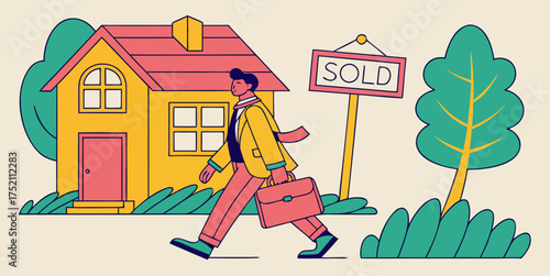Stylish agent sells home with confidence, business booming, happy clients