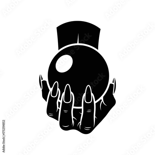 Mysterious Hand Holding Crystal Ball for Fortune Telling.