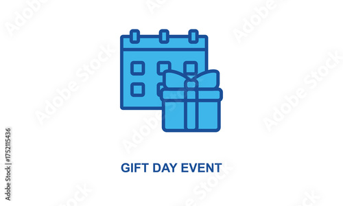 Gift Day Event Icon Isolated On White Background