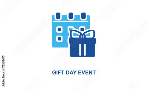 Gift Day Event Icon Isolated On White Background