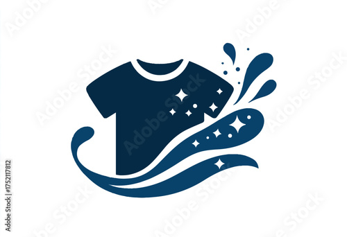 Illustrative Clean Clothes Logo Depicting Freshness and Purity Laundry Business Promotion and Advertising Artwork