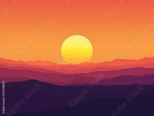 Minimalist Mountain Dusk