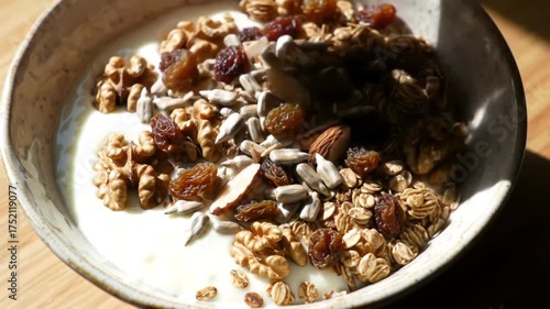 Dried fruit on the bowl