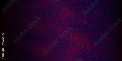 Grunge halftone gradient background. Faded grit noise texture. Abstract futuristic blue purple wavy dotted lines background. Vector red line background curve element with white space for text .