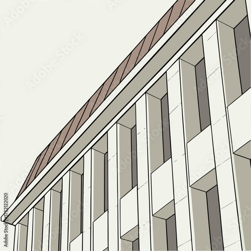 Adobe Illustrator Artwork: A close-up architectural photo of a building