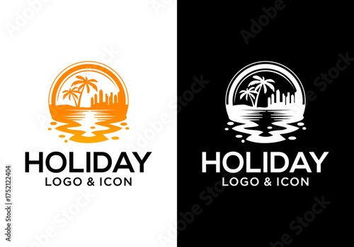 Holiday travel logo icon vector illustration