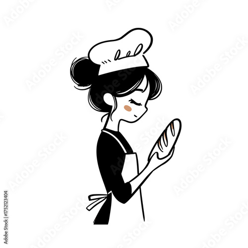 Baker. Baker simple black and white line art vector logo
