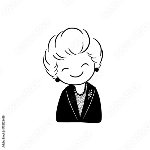 President. President simple black and white line art vector logo