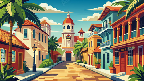 
Very beautiful colonial-style streets and ancient Spanish buildings in St. Augustine, Florida, creating a picturesque atmosphere filled with charm and timeless history.