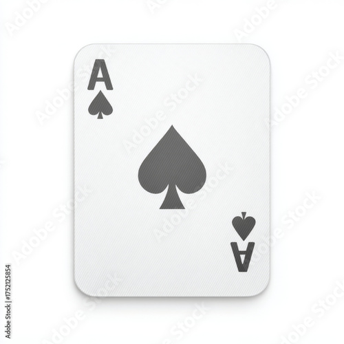  Ace of Spades playing card, elegant black and white, gaming and gambling symbol