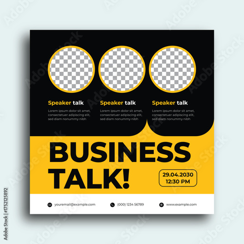 Business Talk Event Promotion with Speaker Lineup