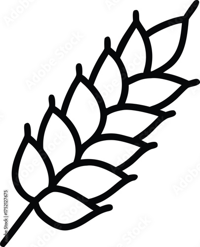 Wheat grain icon Vector in flat style. Collection silhouettes