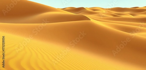 Fototapeta Naklejka Na Ścianę i Meble -  Abstract yellow sand dunes, undulating texture, wavy lines, desert landscape,  background,  backdrop