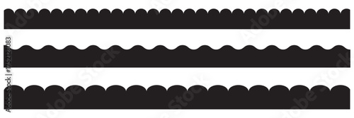Photos Scalloped edge line border strokes set