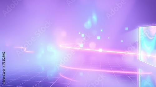 Abstract Neon Light Display