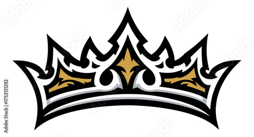 Decorative crown illustration on black background royalty symbol