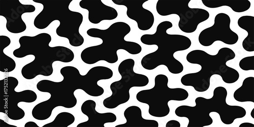 Seamless black and white animal camouflage pattern texture design featuring cats and snake skin