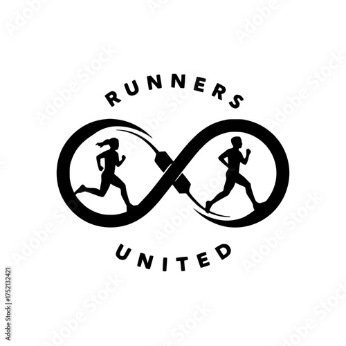 Empowering runners united in infinity loop, celebrating fitness, health, and vitality