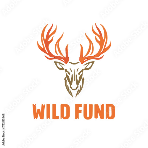 Stylish deer head logo design with rustic colors for outdoor brand identity needs