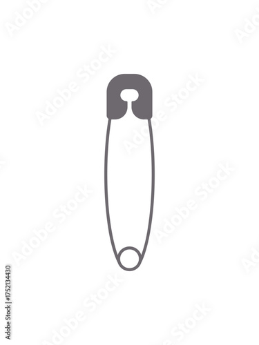 Safety pin. Vector illustration on a white background.