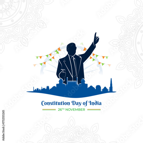 Vector illustration of India Constitution Day social media template
