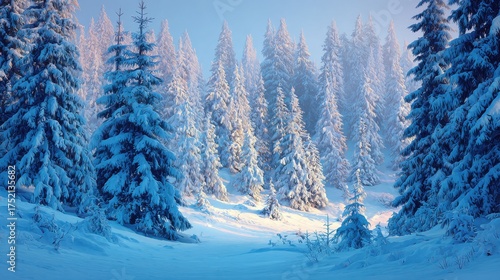 frozen winter forest with snow covered trees outdoor no logos no brands ar 169
