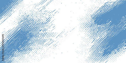 Abstract blue grunge technology background with halftone pattern