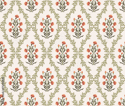Vector Hand drawn colourful geometric flowers Motifs African boho paisley, seamless patterns with floral for fabric Ethnic Indian Pattern, textiles, clothing, wrapping paper, backdrop, banner.
