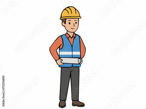 construction worker with clipboard