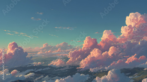 Pink clouds illuminated the sky