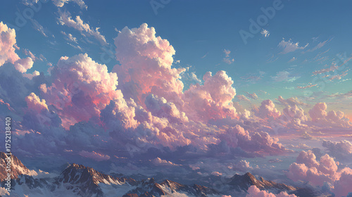 Pink clouds illuminated the sky