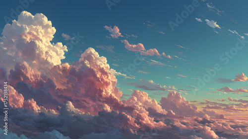 Pink clouds illuminated the sky