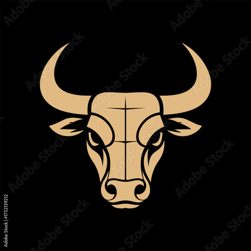 Bull Head Silhouette Vector Template