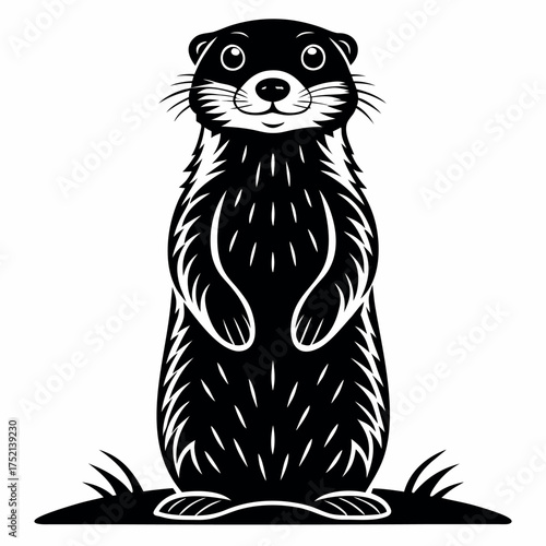 Groundhog Day black color design, solid white background (2).eps