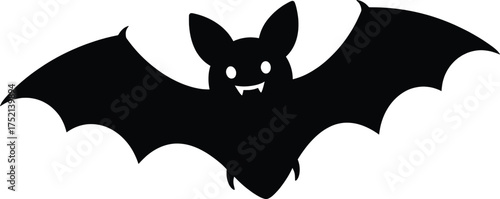 Halloween Bat Silhouette, Spooky Night, Halloween Decor, Graphic Art, Dark Environment, Side View, Celebrating Halloween Spirit
