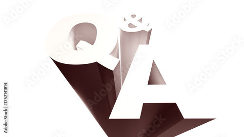 Q and A 3D Letters Transparent background Slide Element