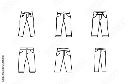 slim fit jeans line art vector illustration