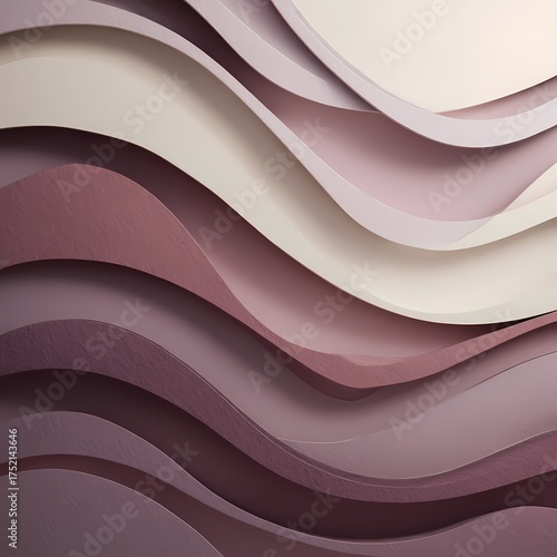 Mauve Paper Cut Waves